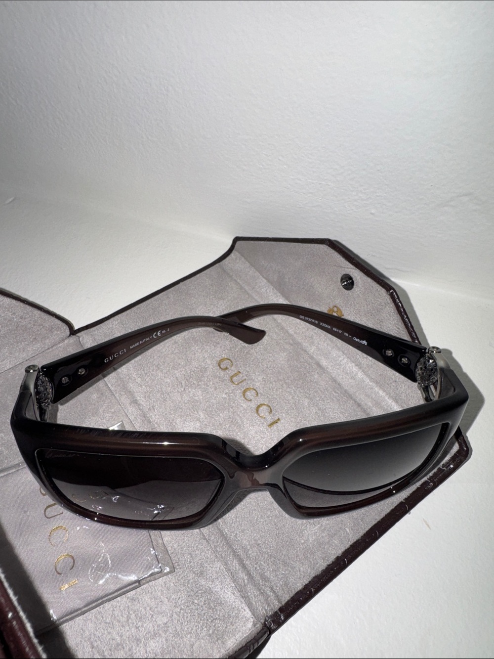 Gucci Women's Dark Brown Gradient Lens Sunglasses